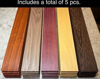 3/4”x4”x24” Premium Padauk, Purpleheart, Wenge, Walnut, Yellowheart, 5 pcs. laser cutting, cnc, engraving, Hardwood thins