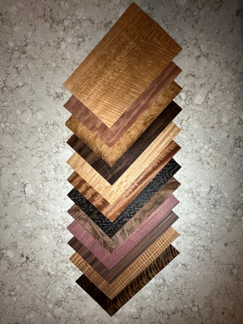 Exotic All Wood Veneer Sheets From Around the World. Each Pack Contains