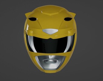 MMPR Yellow Ranger Helmet 3D STL File. (Not Actual Helmet. Read Description!)