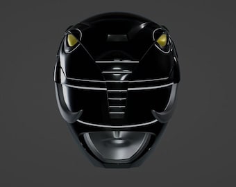 MMPR Black Ranger Helmet 3D STL File. (Not Actual Helmet. Read Description!)