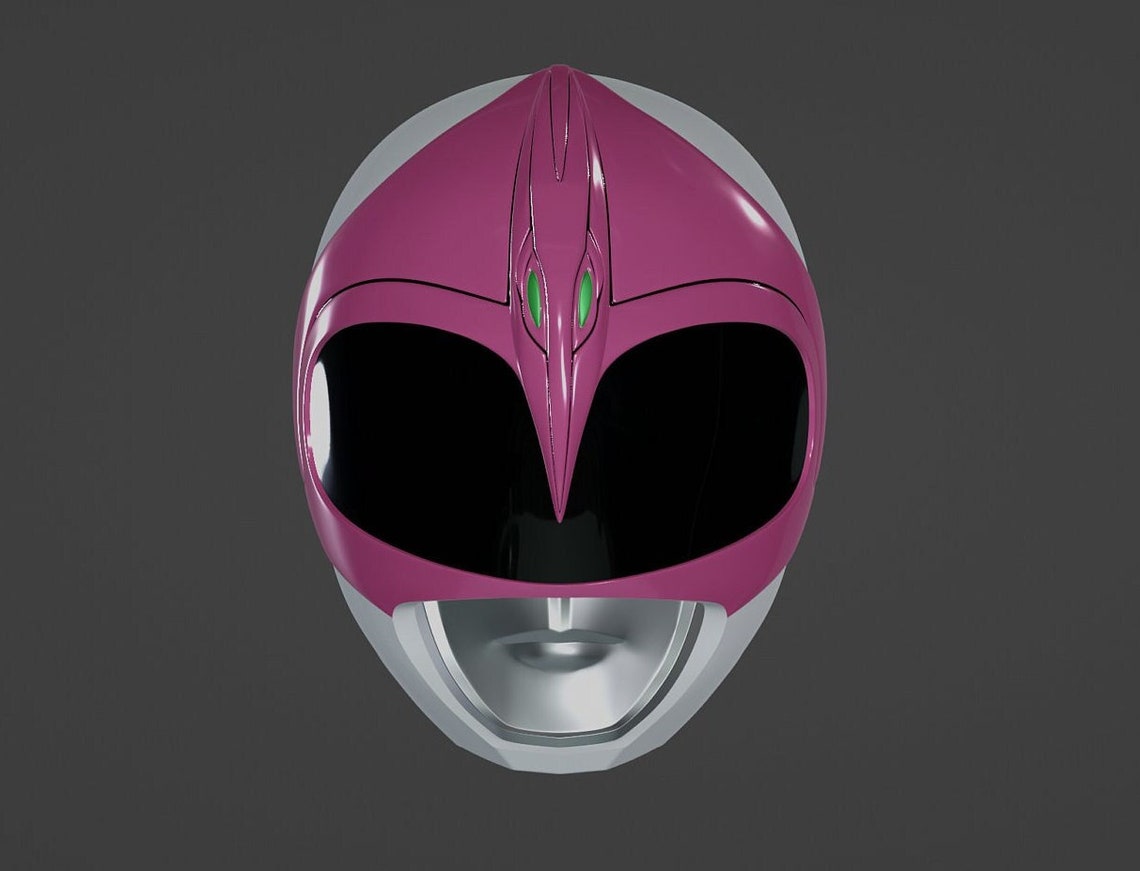 Pink Power Ranger Helmet Pattern MMPR Pink Ranger Helmet 3D STL Files. (not Actual Helmet. Read ...
