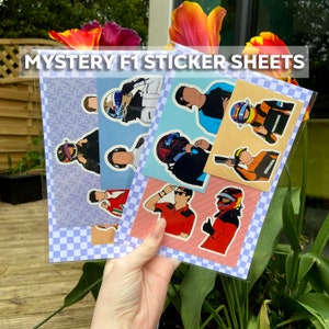 Mystery F1 Sticker Sheet Packs | Mystery F1 Stickers Racing Driver F1 Formula 1 One Grand Prix Digital Art Illustration