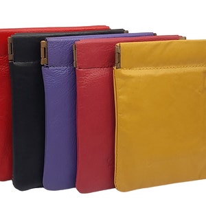 Leather Snap Top Coin Purse Wallet Colours Coins Gents Ladies Mens,Click Clack by AKSHIDE