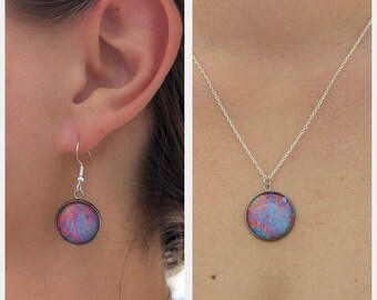Rainbow Paint Splat (Necklace, Earrings, Keychain) - Unique Jewelry - Custom Jewelry