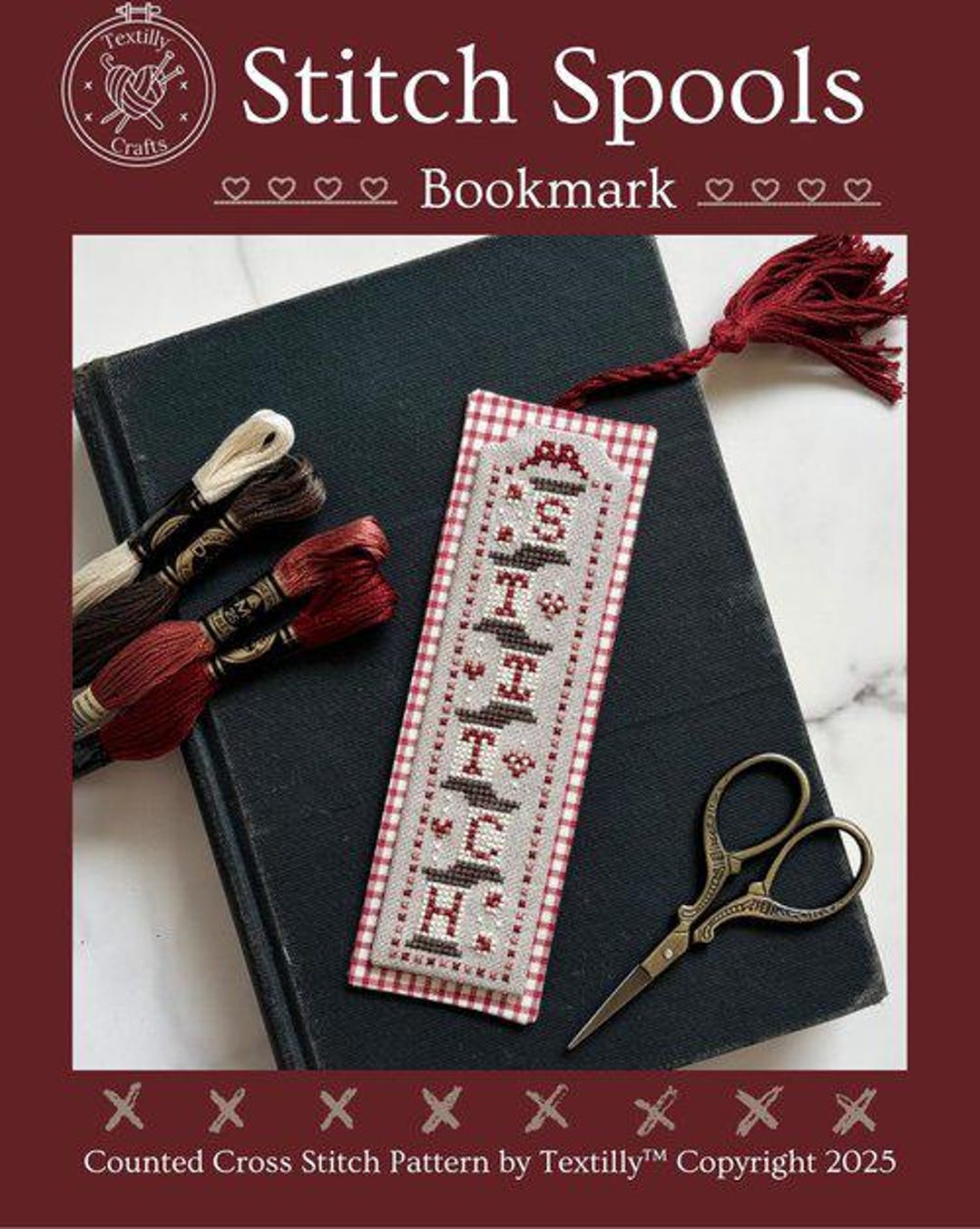 Stitch Spools Bookmark - Textilly Crafts - Etsy