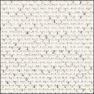 May include: Off-white fabric with a repeating pattern of small, dark blue, abstract shapes. The shapes are irregularly spaced and create a textured appearance. The fabric has a subtle, woven look.