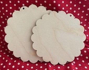 Scalloped Disc - Unfinished Wood Display by JBW Designs