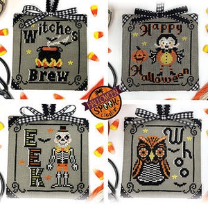 Halloween Spooktacular-Ornament Serie -Teile 9-12 - Tiny Modernist - Kreuzstichmuster