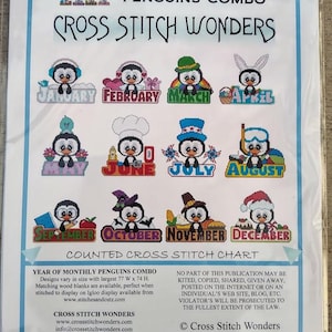 Combinaties Year of Monthly Penguins - Borduurwonderen