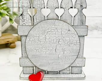 Heart Picket Fence - Unfinished Wood Display by Paisleys and Polka Dots