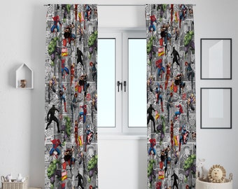 Avengers Desing, Nursery Kids Curtain Panels, Baby Room Curtain, Baby Girl, Baby Boy