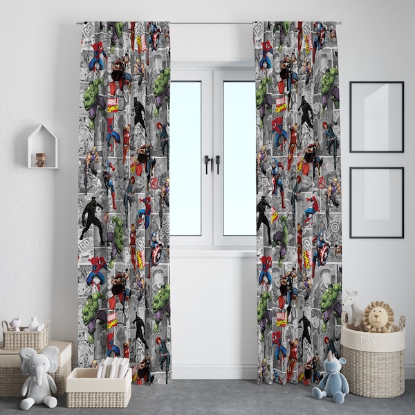 Avengers Desing, Nursery Kids Curtain Panels, Baby Room Curtain, Baby Girl, Baby Boy