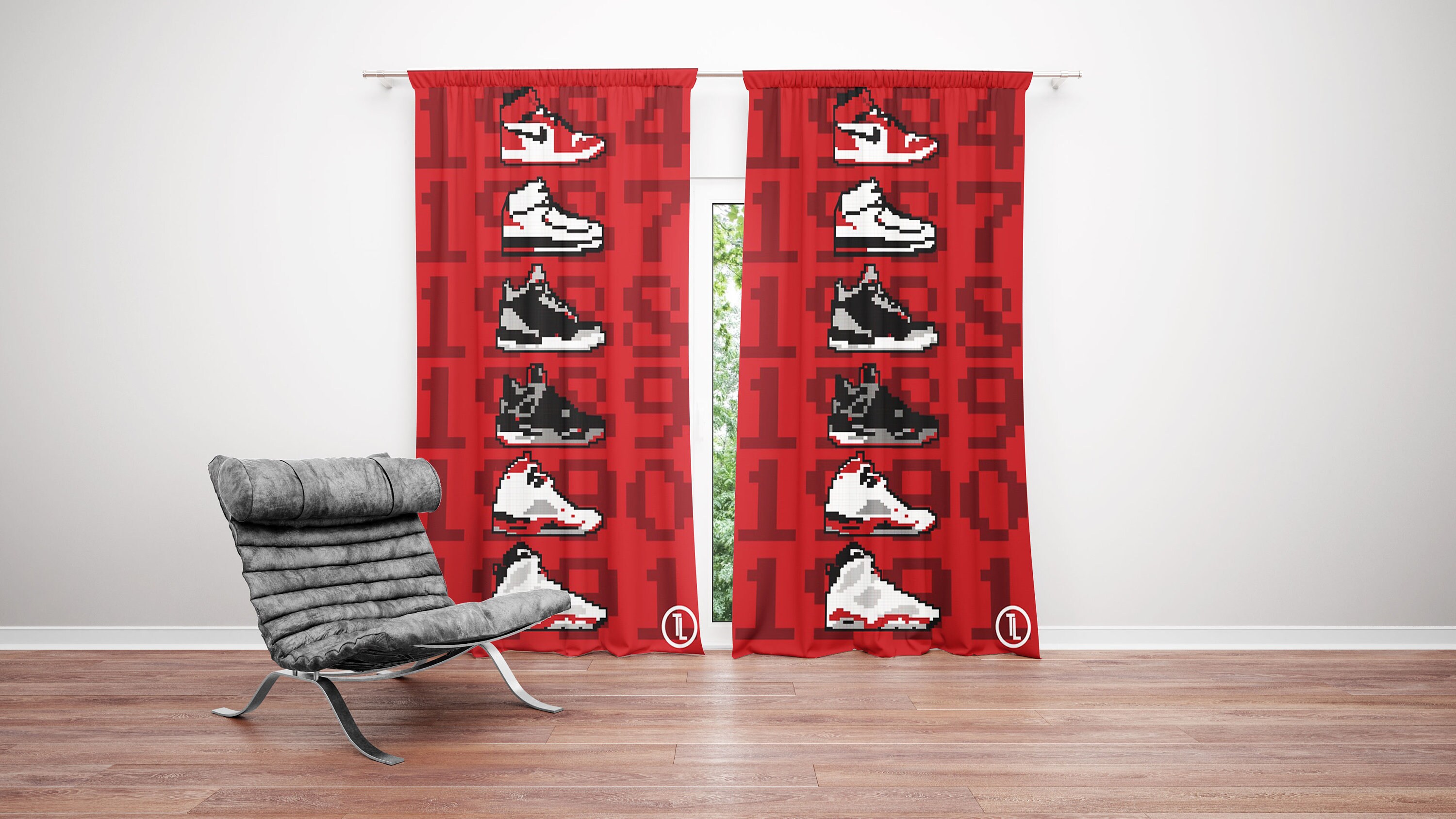 ジョーダンカーテン Jordan Curtain, Sneaker Curtain, Living Room Bedroom Curtain