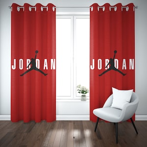 Red Jordan Curtain, Sneakers Curtain, Sneaker Room Decor, Off White, Keep Off, Street Fashion, Gift For Him, Hypebeast Curtain