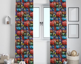 Cars Mcqueen Desing, Nursery Kids Curtain Panels, Baby Room Curtain, Baby Girl, Baby Boy