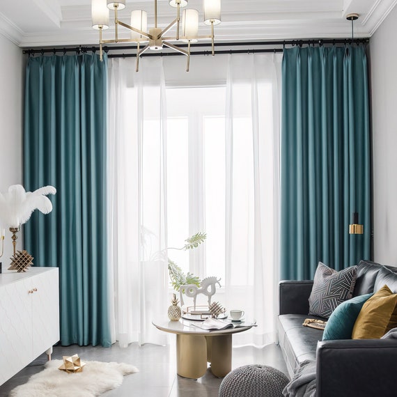 Turquoise blackout curtains best sale