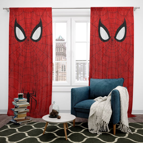 Spiderman Vorhang, Superheld Logo Vorhang, Spiderman Vorhang Kinderzimmer, Spiderman Geburtstag, Avengers Vorhang, Spiderman Dekor, Kinder Geschenk