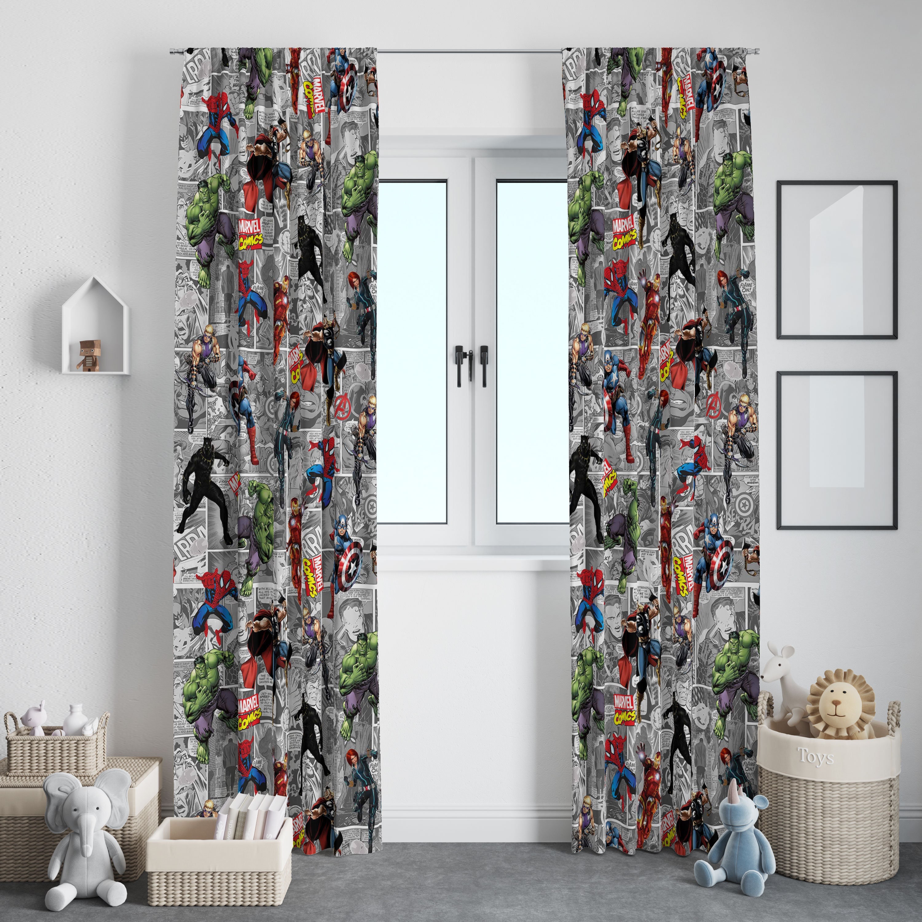 DONEECKL Curtains for Living Room Superhero Courageous Little Girl with a Big Smile in Costume Standing in a Heroic Position Room Darkening Thermal W72 x L84 Multicolor 