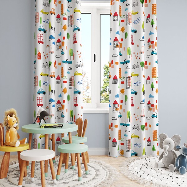 Kids Curtains Etsy