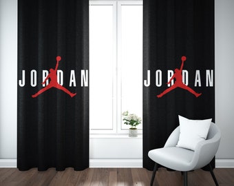 Jordan Black and White Cortina Hypebeast Decoración para Sneaker Room Jumpman Sneakers Box Draperys Panel Living Dormitorio Decoración Gamer Gift