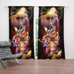 The Legend of Zelda Themed Blackout Gaming Curtain, Zelda Gamer Room Curtain, Retro Game Curtain, Zelda Fan Gift