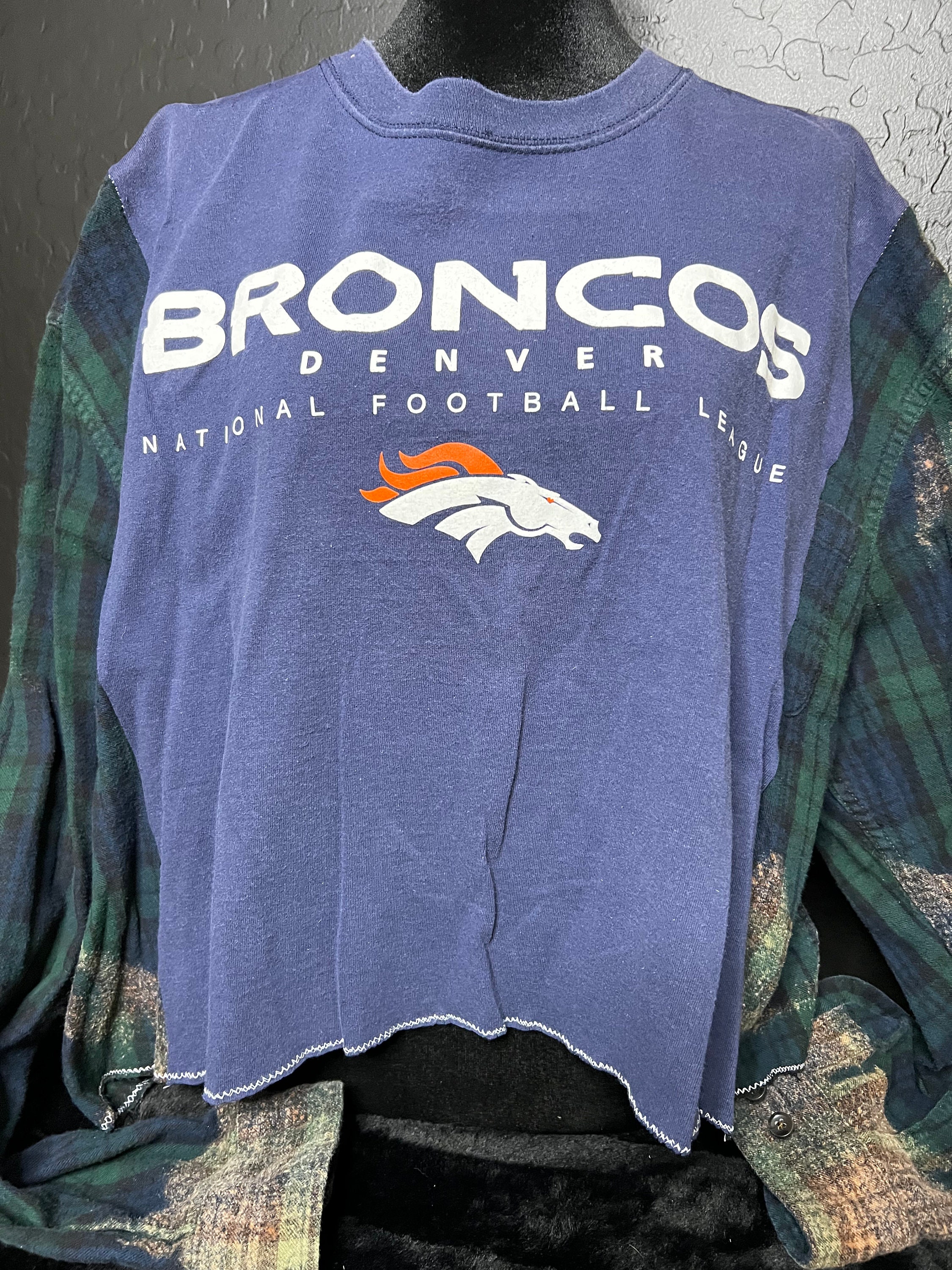 FOCO Denver Broncos Wordmark Short Sleeve Flannel Shirt by Klew