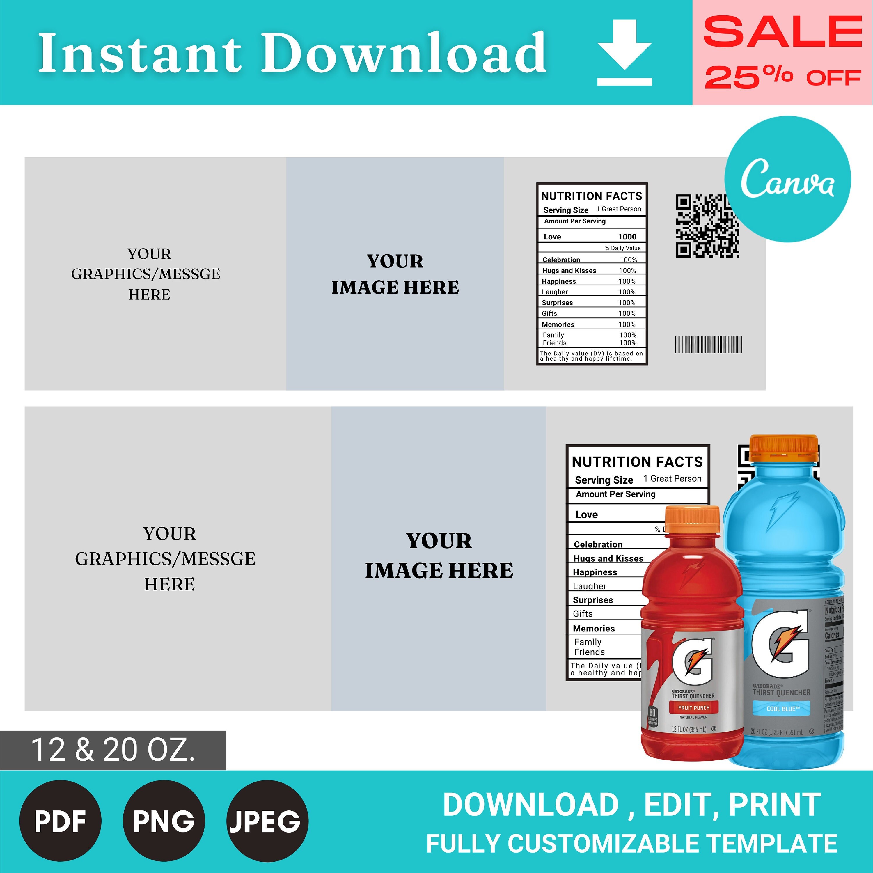 Free Printable Gatorade Bottle Label Template