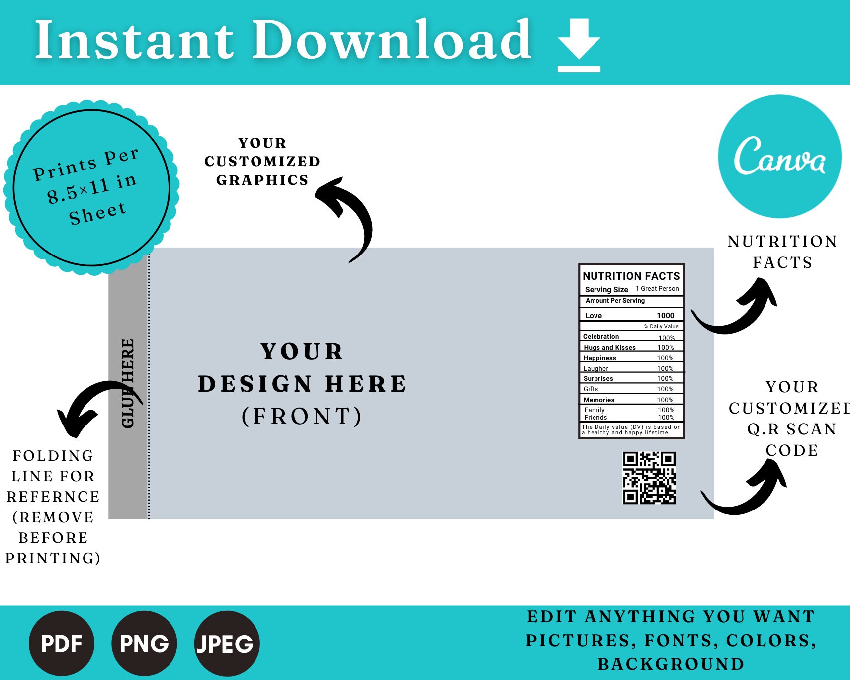 Soda Can Label Template Pop Drink Wrapper Template Instant Etsy