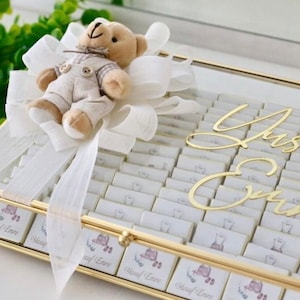 Personalized Baby Chocolate Box | Newborn Baby Gift | Christening Gift | Baby Shower Chocolate | Luxury Teddy Bear Chocolate Box