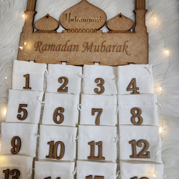 Personalized Ramadan Calendar, Ramadan Mubarak, Ramadan Tracker Decor, Ramadan Countdown Calendar, Ramadan Mubarak, Ramadan advent calendar