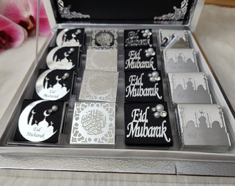 Eid Mubarak-chocoladecadeau: gepersonaliseerde doos halal snoep