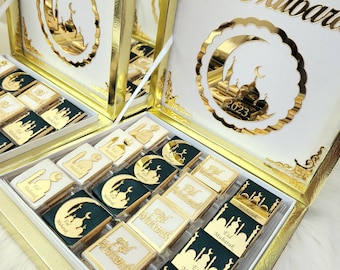 Luxury Ramadan Chocolate Gift Box Personalized Eid Sweets & Halal Treats Eid Mubarak Ramadan Blessed Chocolate Box Eid Mubarak Gift