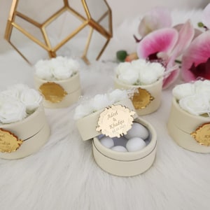 Cadeaux de mariage | Boîtes à dragées | Petites boîtes de bonbons | Boîtes personnalisées pour marque de lieu | Dragées de mariage | Coffrets cadeaux de mariage personnalisés