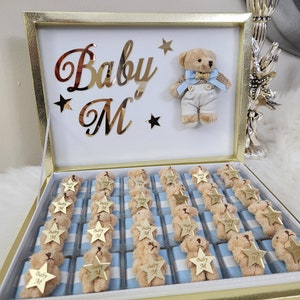 Scatola di cioccolatini personalizzata con orsetto di peluche – regalo per neonati musulmani, bomboniera per baby shower, regalo per neonati