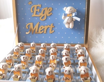 Personalized Teddy Bear Chocolate Box | Newborn Baby Gift | Baby Shower Favors | Luxury Baby Chocolate | Custom Name Chocolate Box