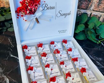 Luxury Wedding & Engagement Chocolate Favors – Personalized Gift Boxes for Guests