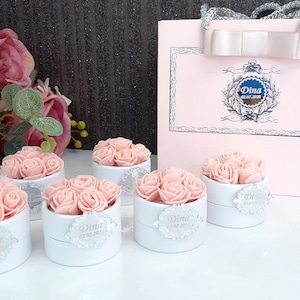 Cadeau de mariage personnalisé - Cadeaux pour fête d'anniversaire - Cadeau d'invité, boîte-cadeau de bonbons et d'amandes, cadeau de baby shower