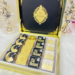 Luxury Ramadan Chocolate Gift Box Personalized Eid Sweets & Halal Treats Eid  Mubarak Ramadan Blessed Chocolate Box Eid Mubarak Gift