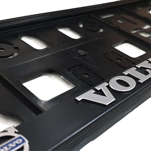 2x License number plate holders, surrounds, frames, for Volvo cars