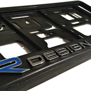 2x Suportes de placa de licença, molduras, para carros Volvo R Design
