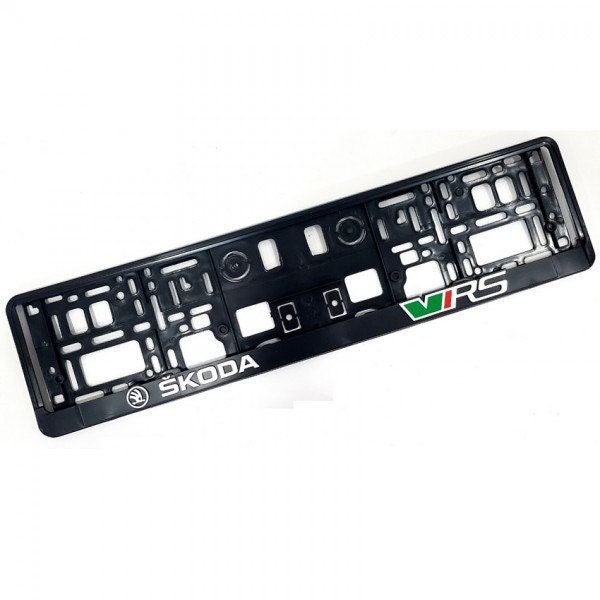 2x License number plate holders, surrounds, frames, for Skoda VRS cars