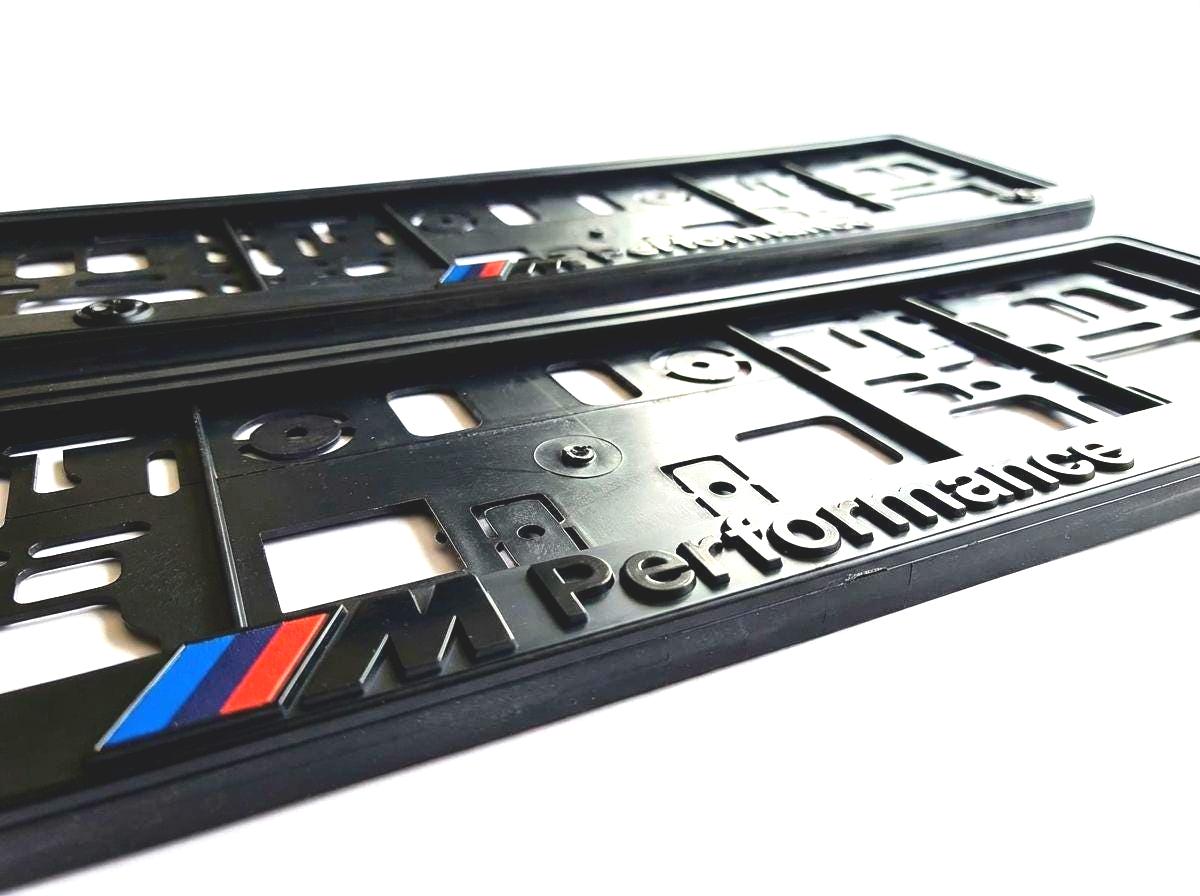 Lot 2 Supports Plaque Immatriculation Auto-Adhésif Sans Cadre – Résine Noire 50x10 Cm – Résistant Intempéries