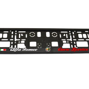 2x License number plate holders, surrounds, frames, for Alfa Romeo Cuore Sportivo cars