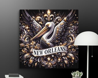 Konstverk i New Orleans, konstverk i Nola, konstverk med skaldjur, kräftdekor, anutcase, skaldjursdekor, fleur-de-lis-konst