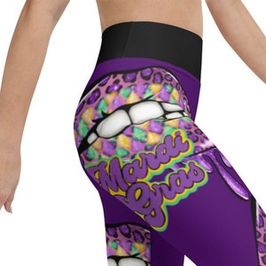Mardi Gras, Mardi Gras outfit, New Orleans, womens high waisted legging, leggings for women