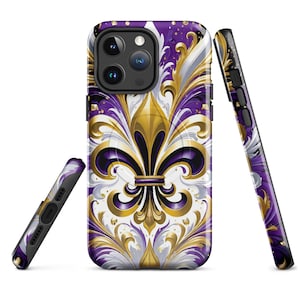 Fleur de lis phone case, Iphone and Samsung phone cases, Anutcase, New Orleans phone case, Mardi Gras phone MagSafe® tough case for iPhone®
