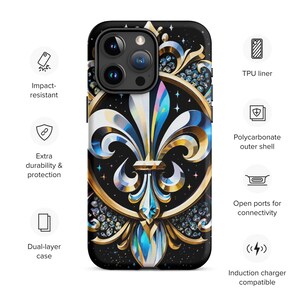 Fleur de lis phone case, Iphone and Samsung phone cases, Anutcase, New Orleans phone case, Mardi Gras phone Tough Case for iPhone®