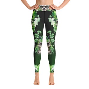 St Patrick&#39;s day leggings outfit, shamrock leggings, clover leggings, four leaf clovers, irish leggings, St Patrick&#39;s leggings