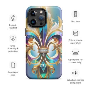 Fleur de lis phone case, Iphone and Samsung phone cases, Anutcase, New Orleans phone case, Mardi Gras phone Tough Case for iPhone®