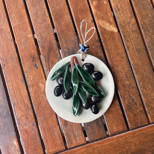 Ceramic Olive Branch Wall Hanging Charm